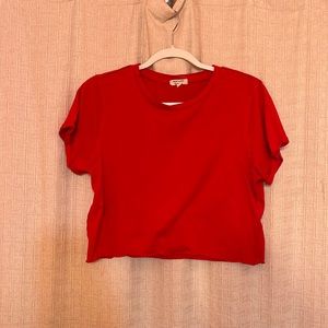 Bright red crop top